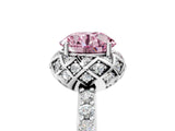 White gold Fancy Pink Round Cut Diamond Scalloped Halo Engagement Ring with Round Shared Prong Band_42