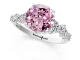 White gold Fancy Pink Round Cut Diamond Scattered Round Accent Ring with Prong Setting_13