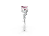 White gold Fancy Pink Round Cut Diamond Scattered Round Accent Ring with Prong Setting_14