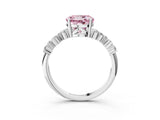 White gold Fancy Pink Round Cut Diamond Scattered Round Accent Ring with Prong Setting_15