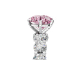 White gold Fancy Pink Round Cut Diamond Side Stone Engagement Ring with Four-Prong Setting_53