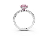 White gold Fancy Pink Round Cut Diamond Side Stone Solitaire Ring with Round  and Four-Prong Setting_27