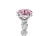 White gold Fancy Pink Round Cut Diamond Side Stone Solitaire Ring with Round  and Four-Prong Setting_29