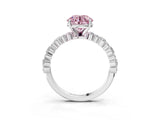 White gold Fancy Pink Round Cut Diamond Side Stone Solitaire Ring with Round  and Four-Prong Setting_92