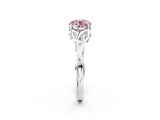 White gold Fancy Pink Round Cut Diamond Solitaire Celtic Knot Ring with Four-Prong Setting_31