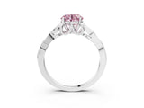 White gold Fancy Pink Round Cut Diamond Solitaire Celtic Knot Ring with Four-Prong Setting_32