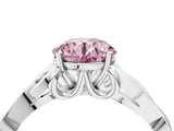White gold Fancy Pink Round Cut Diamond Solitaire Celtic Knot Ring with Four-Prong Setting_33