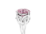White gold Fancy Pink Round Cut Diamond Solitaire Celtic Knot Ring with Four-Prong Setting_34