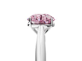 White gold Fancy Pink Round Cut Diamond Solitaire Engagement Ring with Cathedral Setting and Four-Prong Mount_105
