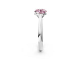 White gold Fancy Pink Round Cut Diamond Solitaire Engagement Ring with Cathedral Setting and Four-Prong Mount_42