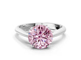 White gold Fancy Pink Round Cut Diamond Solitaire Engagement Ring with Cathedral Setting and Four-Prong Mount_65