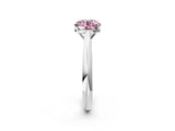 White gold Fancy Pink Round Cut Diamond Solitaire Engagement Ring with Cathedral Setting and Four-Prong Mount_67