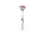 White gold Fancy Pink Round Cut Diamond Solitaire Engagement Ring with Classic Band and Four-Prong Setting_14
