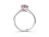 White gold Fancy Pink Round Cut Diamond Solitaire Engagement Ring with Classic Band and Four-Prong Setting_15