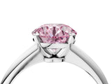 White gold Fancy Pink Round Cut Diamond Solitaire Engagement Ring with Classic Band and Four-Prong Setting_16