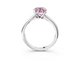 White gold Fancy Pink Round Cut Diamond Solitaire Engagement Ring with Classic Band and Four-Prong Setting_32