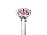 White gold Fancy Pink Round Cut Diamond Solitaire Engagement Ring with Classic Band and Four-Prong Setting_34