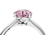 White gold Fancy Pink Round Cut Diamond Solitaire Engagement Ring with Classic Band and Four-Prong Setting_34