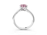 White gold Fancy Pink Round Cut Diamond Solitaire Engagement Ring with Classic Band and Four-Prong Setting_51