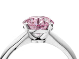 White gold Fancy Pink Round Cut Diamond Solitaire Engagement Ring with Classic Band and Four-Prong Setting_52
