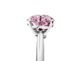 White gold Fancy Pink Round Cut Diamond Solitaire Engagement Ring with Classic Band and Four-Prong Setting_53
