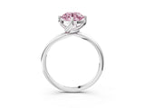 White gold Fancy Pink Round Cut Diamond Solitaire Engagement Ring with Four-Prong Setting and Classic Band_35