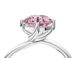 White gold Fancy Pink Round Cut Diamond Solitaire Engagement Ring with Four-Prong Setting and Classic Band_36
