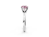 White gold Fancy Pink Round Cut Diamond Solitaire Engagement Ring with Round Band and Four-Prong Setting_199