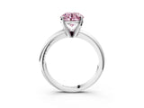 White gold Fancy Pink Round Cut Diamond Solitaire Engagement Ring with Round Band and Four-Prong Setting_200