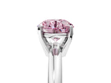 White gold Fancy Pink Round Cut Diamond Solitaire Engagement Ring with Round Band and Four-Prong Setting_202