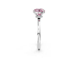 White gold Fancy Pink Round Cut Diamond Solitaire Ring with Classic Band and Four-Prong Setting_2