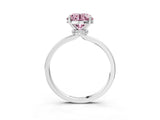 White gold Fancy Pink Round Cut Diamond Solitaire Ring with Classic Band and Four-Prong Setting_3