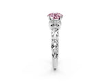 White gold Fancy Pink Round Cut Diamond Solitaire Ring with Filigree Band and Four-Prong Setting_19