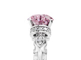 White gold Fancy Pink Round Cut Diamond Solitaire Ring with Filigree Band and Four-Prong Setting_22