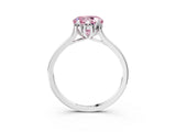 White gold Fancy Pink Round Cut Diamond Solitaire Ring with Flower Prong Setting and Classic Band_16