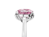White gold Fancy Pink Round Cut Diamond Solitaire Ring with Flower Prong Setting and Classic Band_18
