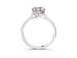 White gold Fancy Pink Round Cut Diamond Solitaire Ring with Flower Prong Setting and Classic Band_3