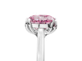 White gold Fancy Pink Round Cut Diamond Solitaire Ring with Flower Prong Setting and Classic Band_58
