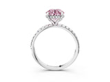 White gold Fancy Pink Round Cut Diamond Solitaire Ring with Four-Prong Setting and Pavé Band_18