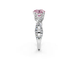 White gold Fancy Pink Round Cut Diamond Solitaire Ring with Four-Prong Setting and Twisted Pavé Band_19