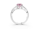 White gold Fancy Pink Round Cut Diamond Solitaire Ring with Four-Prong Setting and Twisted Pavé Band_20