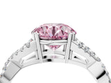 White gold Fancy Pink Round Cut Diamond Solitaire Ring with Four-Prong Setting and Twisted Pavé Band_21