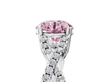 White gold Fancy Pink Round Cut Diamond Solitaire Ring with Four-Prong Setting and Twisted Pavé Band_22