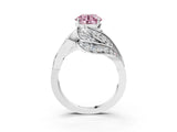 White gold Fancy Pink Round Cut Diamond Solitaire Ring with Prong Setting and Twisted Pavé Band_27