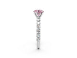 White gold Fancy Pink Round Cut Diamond Solitaire Ring with Shared Prong Pavé Band and Four-Prong Setting_38