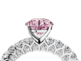 White gold Fancy Pink Round Cut Diamond Solitaire Ring with Shared Prong Pavé Band and Four-Prong Setting_50