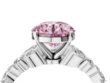White gold Fancy Pink Round Cut Diamond Solitaire Ring with Side Stones and Four-Prong Setting_45