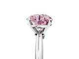 White gold Fancy Pink Round Cut Diamond Solitaire Ring with Six-Prong Setting and Classic Band_46