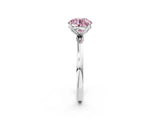 White gold Fancy Pink Round Cut Diamond Solitaire Ring with Thin Band and Prong Setting_26