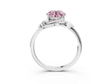 White gold Fancy Pink Round Cut Diamond Solitaire Ring with Twist Band and Four-Prong Setting_74